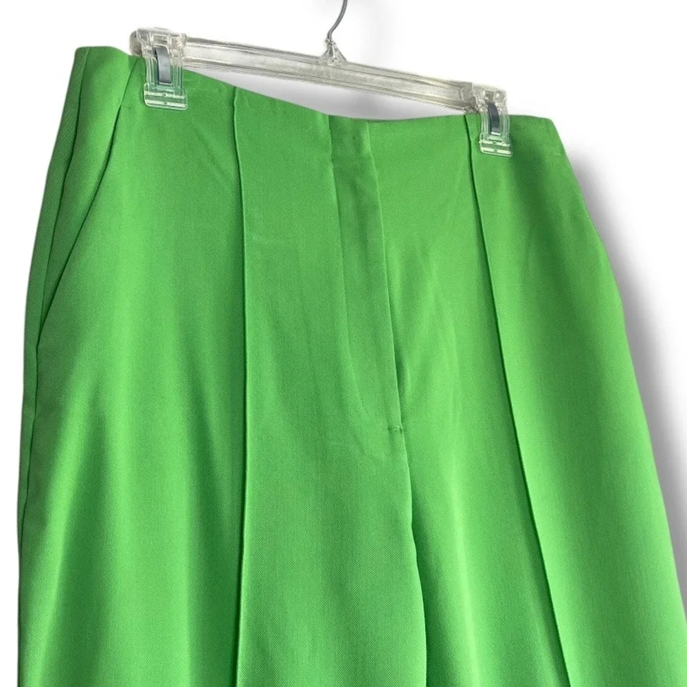 TOPSHOP pintuck high waist dress pants trousers bright kelly green NWT Women's 8 - Picture 4 of 11